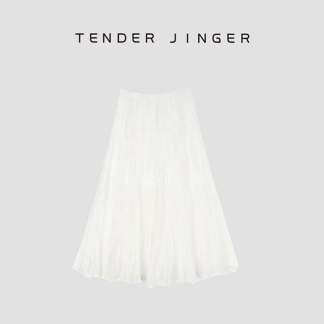 Tender Jinger乱褶肌理松紧腰长款半裙T52HMD30242