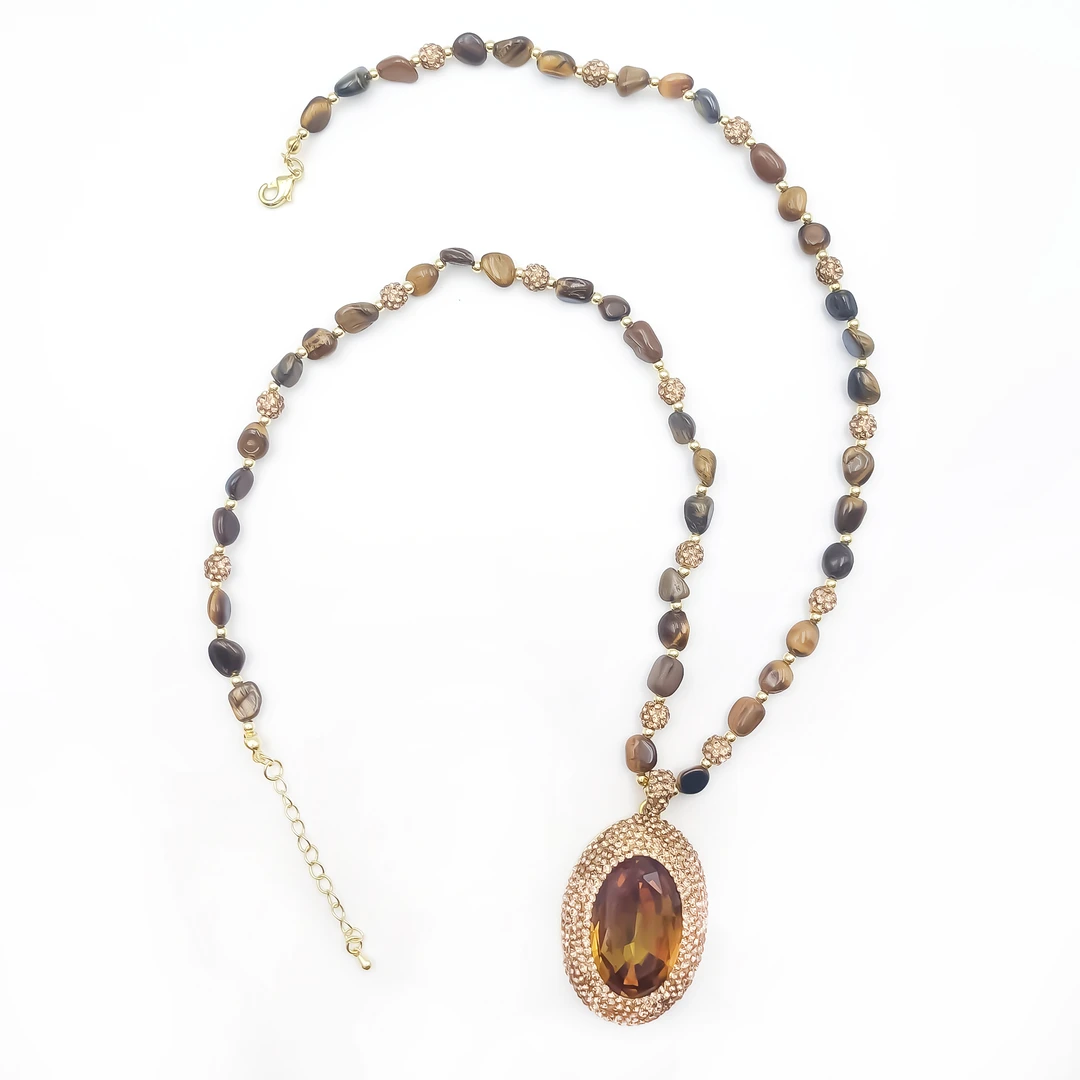 铜合金合成锆石项链 WSTM-001341【晓日辉光】项链气质时尚欧美轻奢