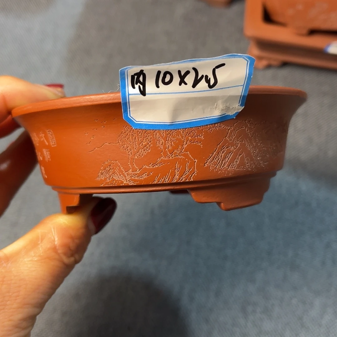 精选紫砂红皮龙圆盆