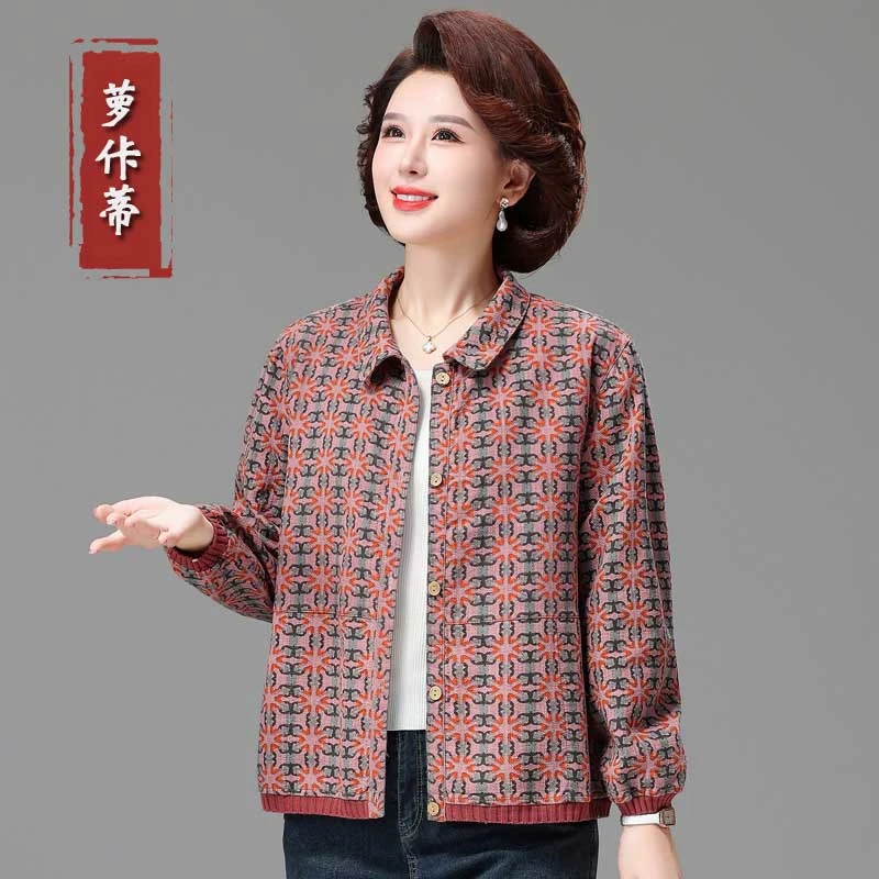 中老年女装春装新款长袖衬衫妈妈装漂亮薄贵妇人品牌国风外套