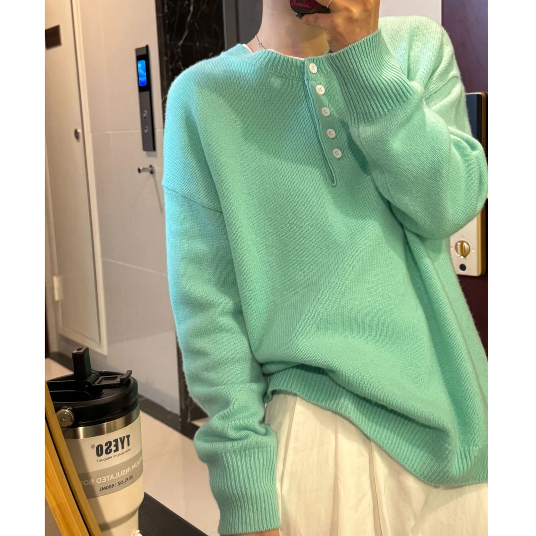 气质百搭毛衣长袖加厚圆领秋冬套头