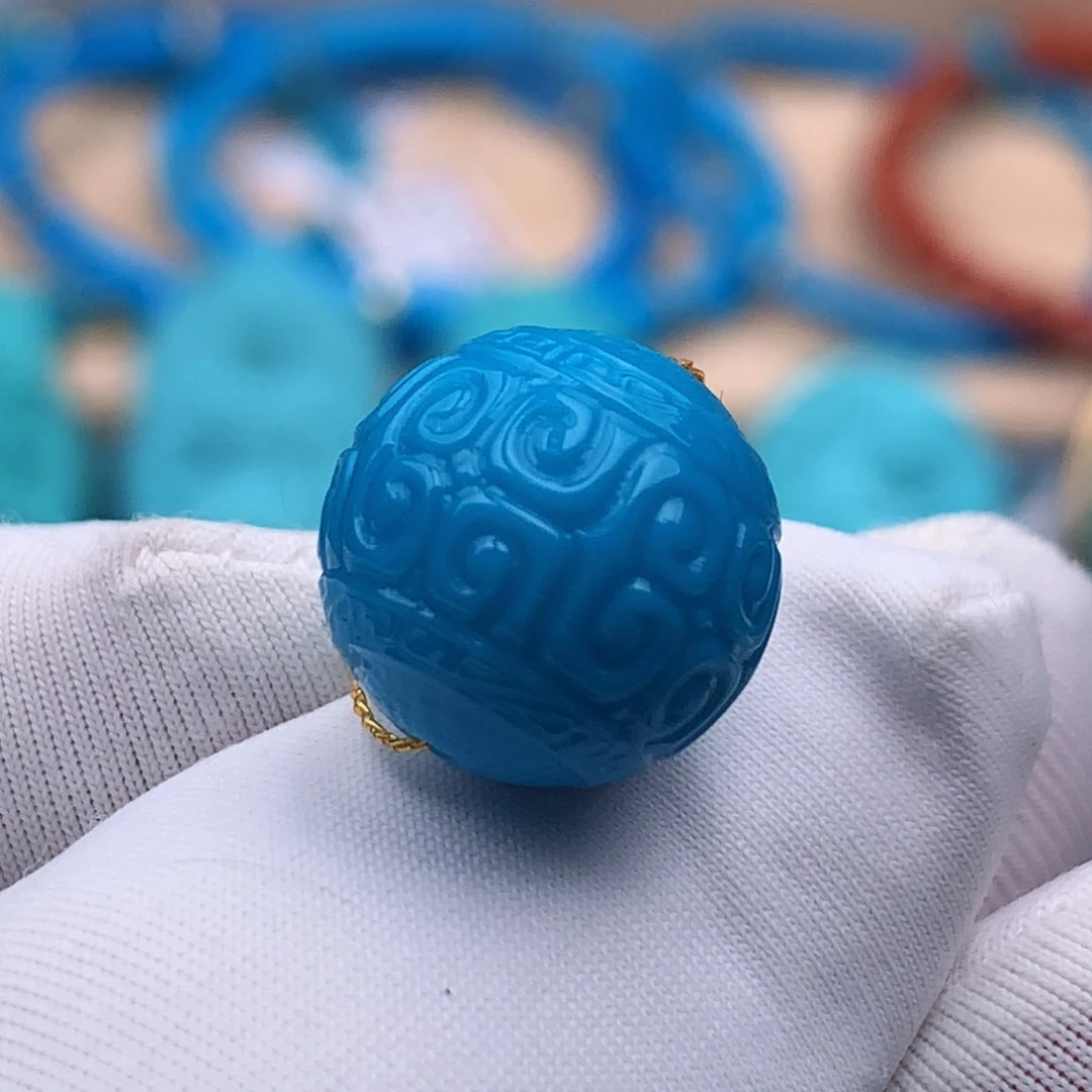 绿松石未镶嵌珠宝奇石12.3mm