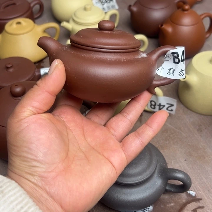 紫砂茶壶紫泥半手工220cc