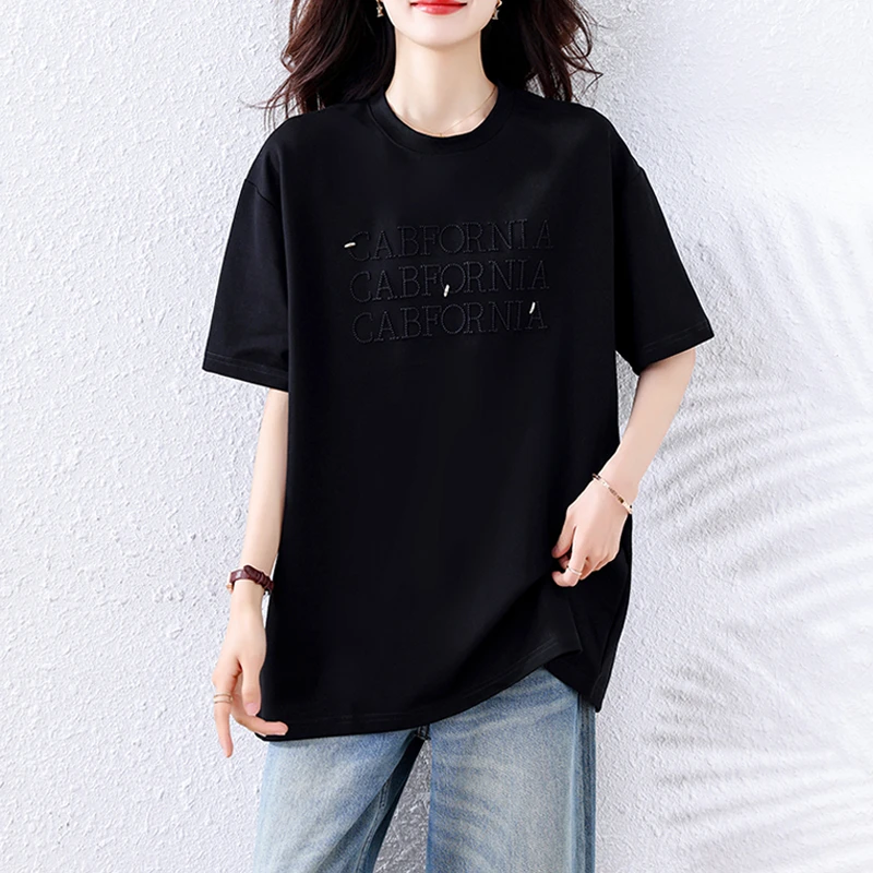 【女神新衣】圆领短袖T恤女2025年夏季新款气质显瘦上衣大码