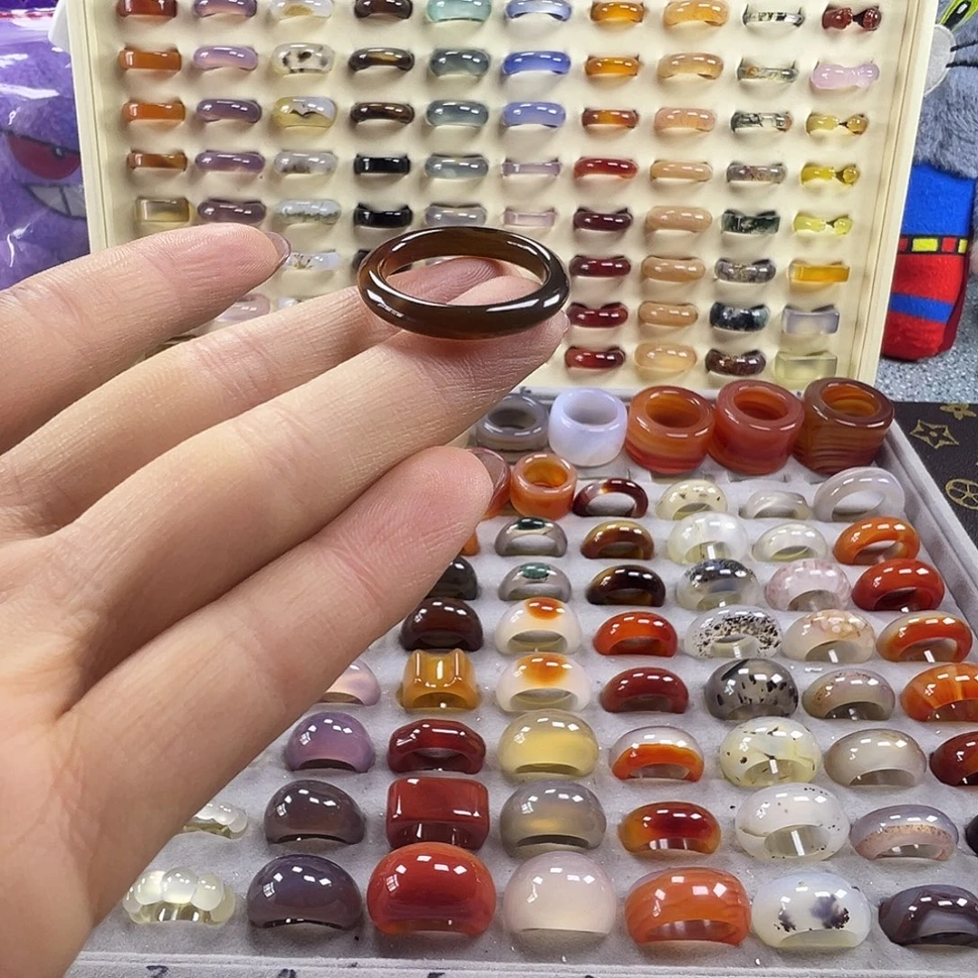 玛瑙/玉髓未镶嵌戒指A10不退换20.1港24