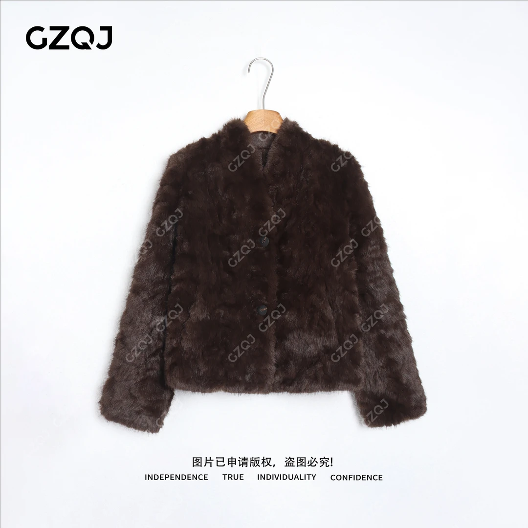 老琴私服【暖绒慕棕】琥珀流光风气质毛绒绒外套女冬季新款 35119