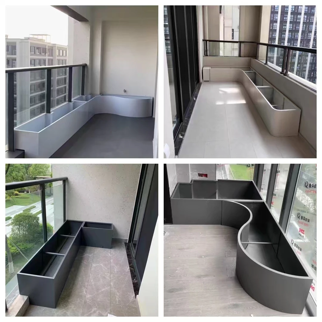 户外种植异形组合隔断室外不锈钢阳台造景花箱不锈钢花箱阳台花箱