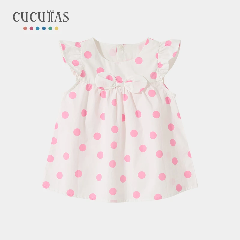 Cucutas儿童女童女宝幼儿园宝宝连衣裙夏款纯棉波点裙CY25SUW018