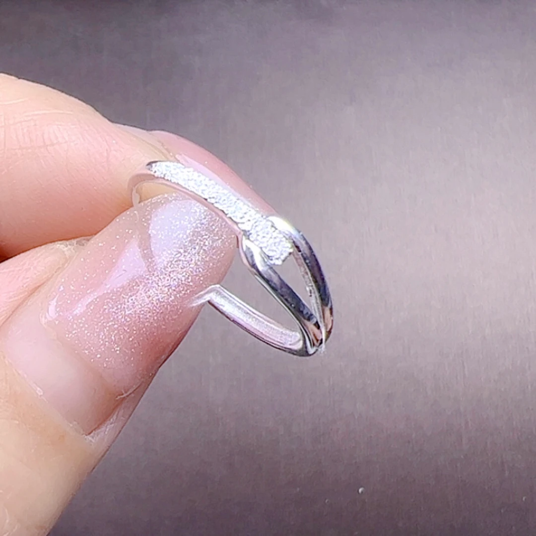 足银戒指 人鱼之泪足银戒指日韩可调节手工饰品气质光面简约