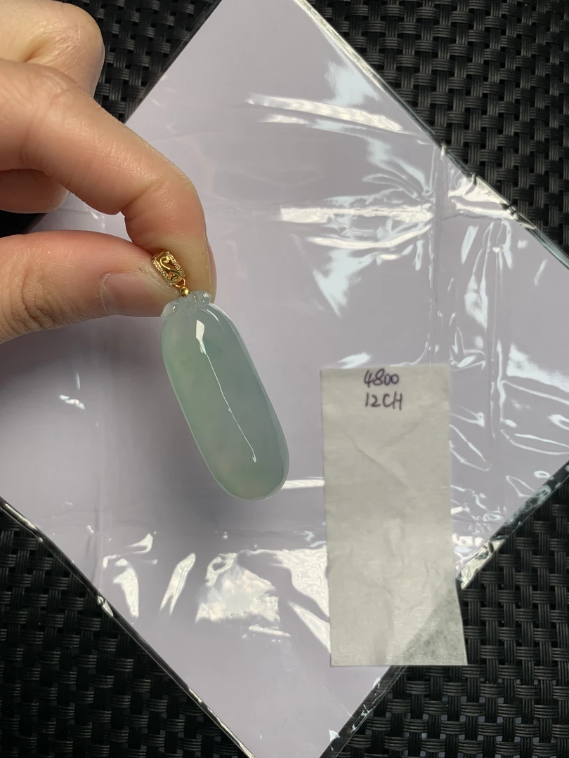 天然缅甸翡翠A货18K金镶嵌 12CH