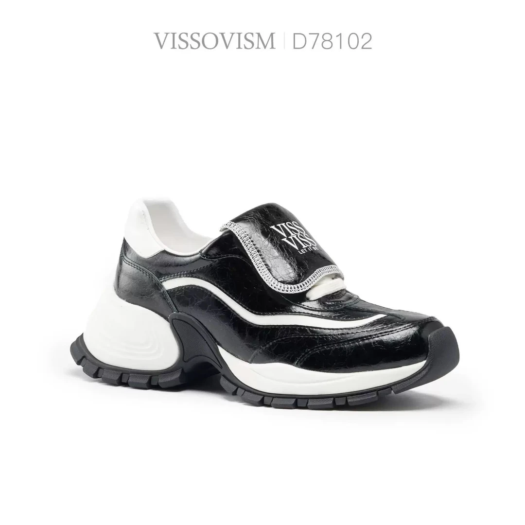 【景致】VISSOVISM 2025新款春秋翻盖简约增高百搭老爹鞋