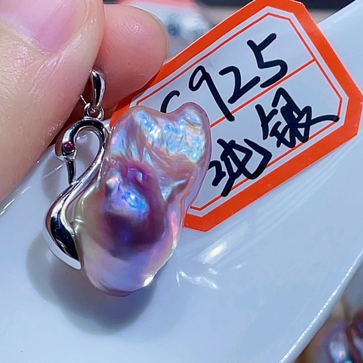 淡水珍珠银S925镶嵌颈饰