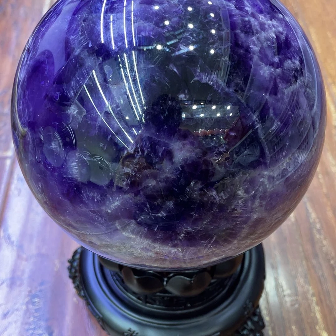 水晶水晶球摆件未镶嵌荷*