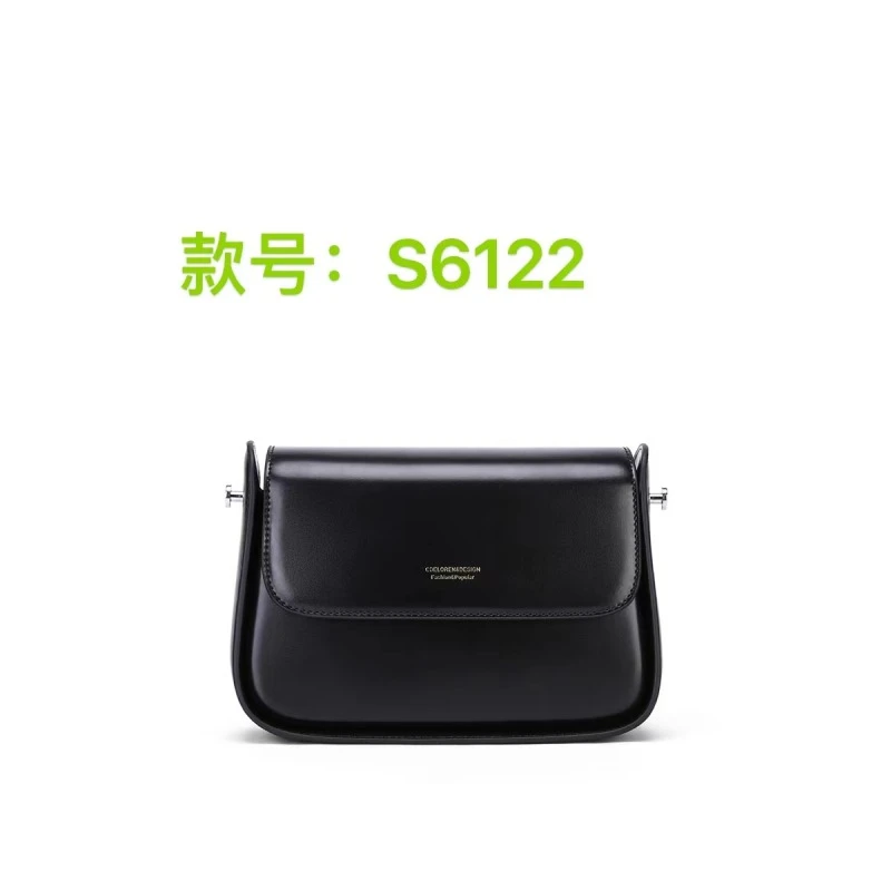【英柏甄选】J-6122-黑色 然与纯小众设计感时尚单肩包百搭女包