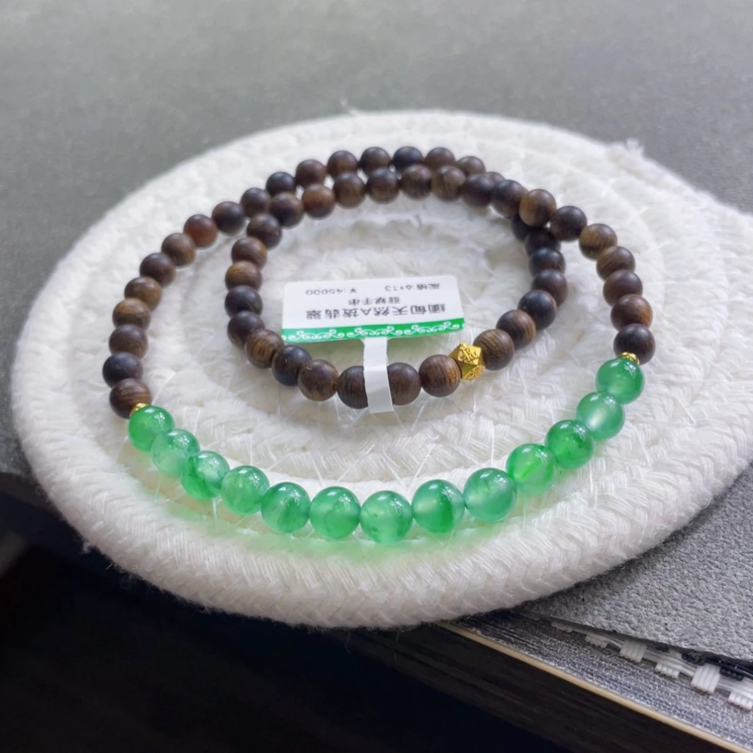 未镶嵌手链翡翠高冰金丝绿卡6