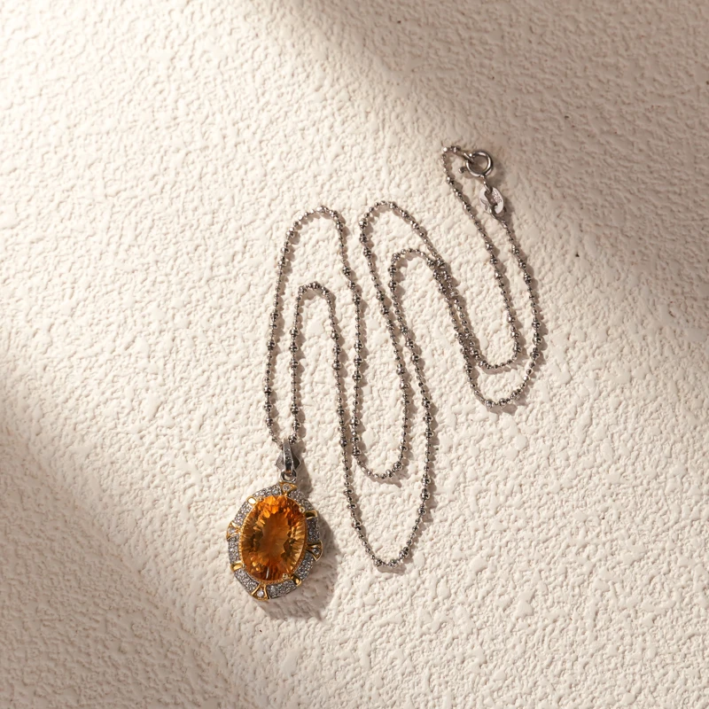 【泼天富贵】黄水晶项链（天然珠宝多样性发其一）