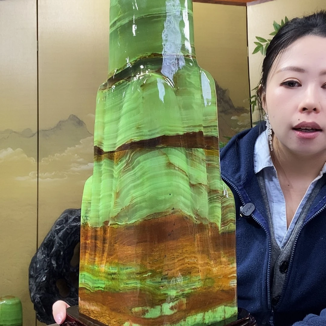 石材山水画作品摆件