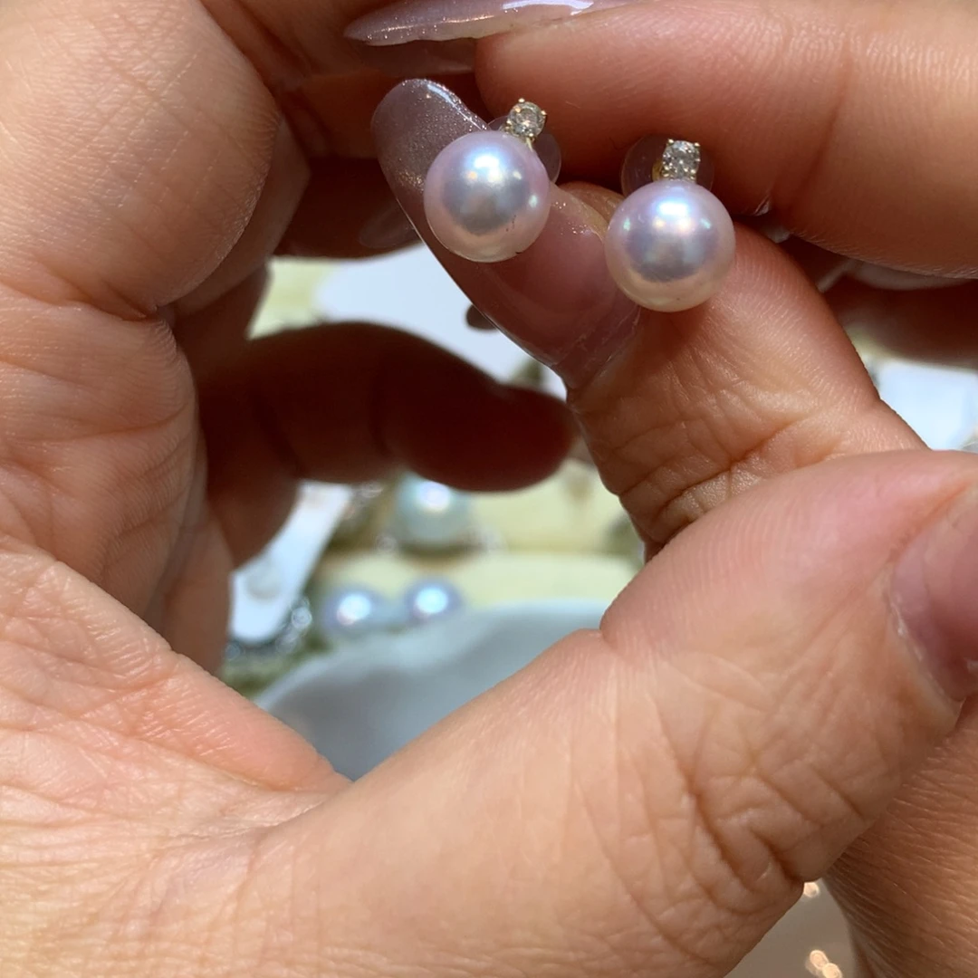 海水珍珠耳饰14K金镶嵌
