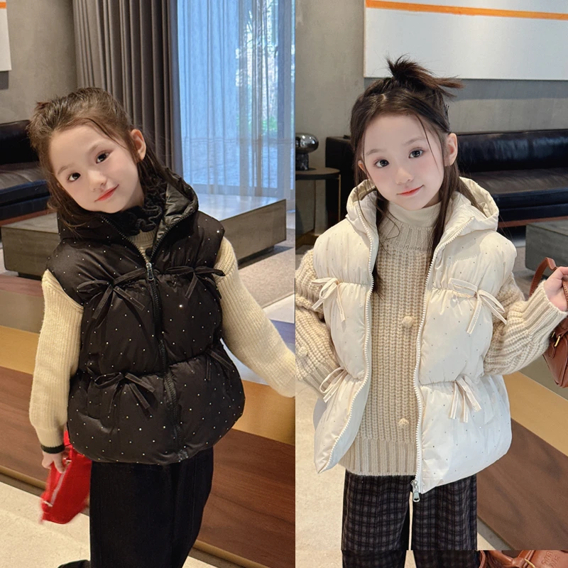 【小钻马甲】WWLL定制童装女宝宝冬装儿童加棉加厚马甲背心戴帽