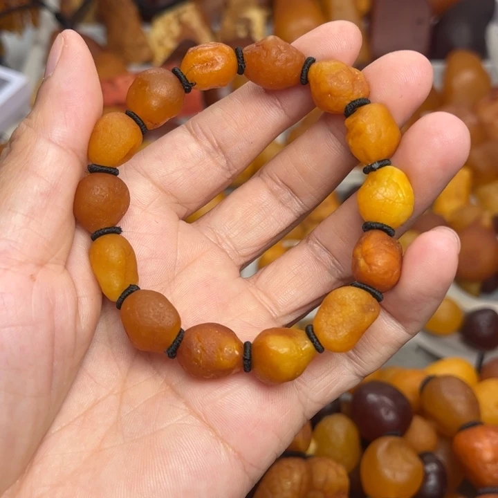 裸石琥珀未镶嵌天然蜜蜡手串
