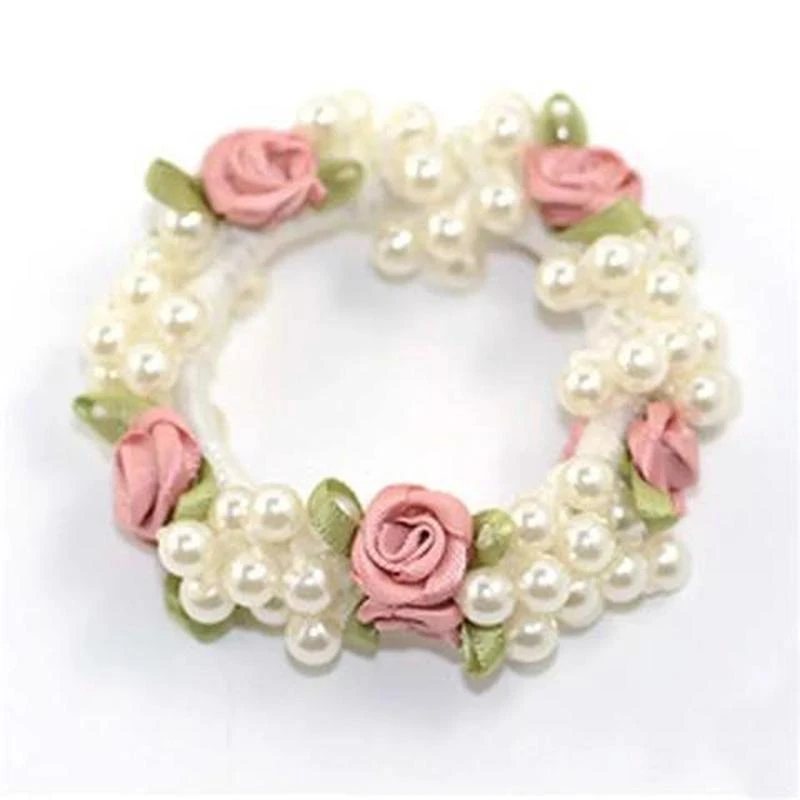 大高弹力韩风夏季新款温柔头绳韩版时尚简约抓夹发绳珠珠锌网红合