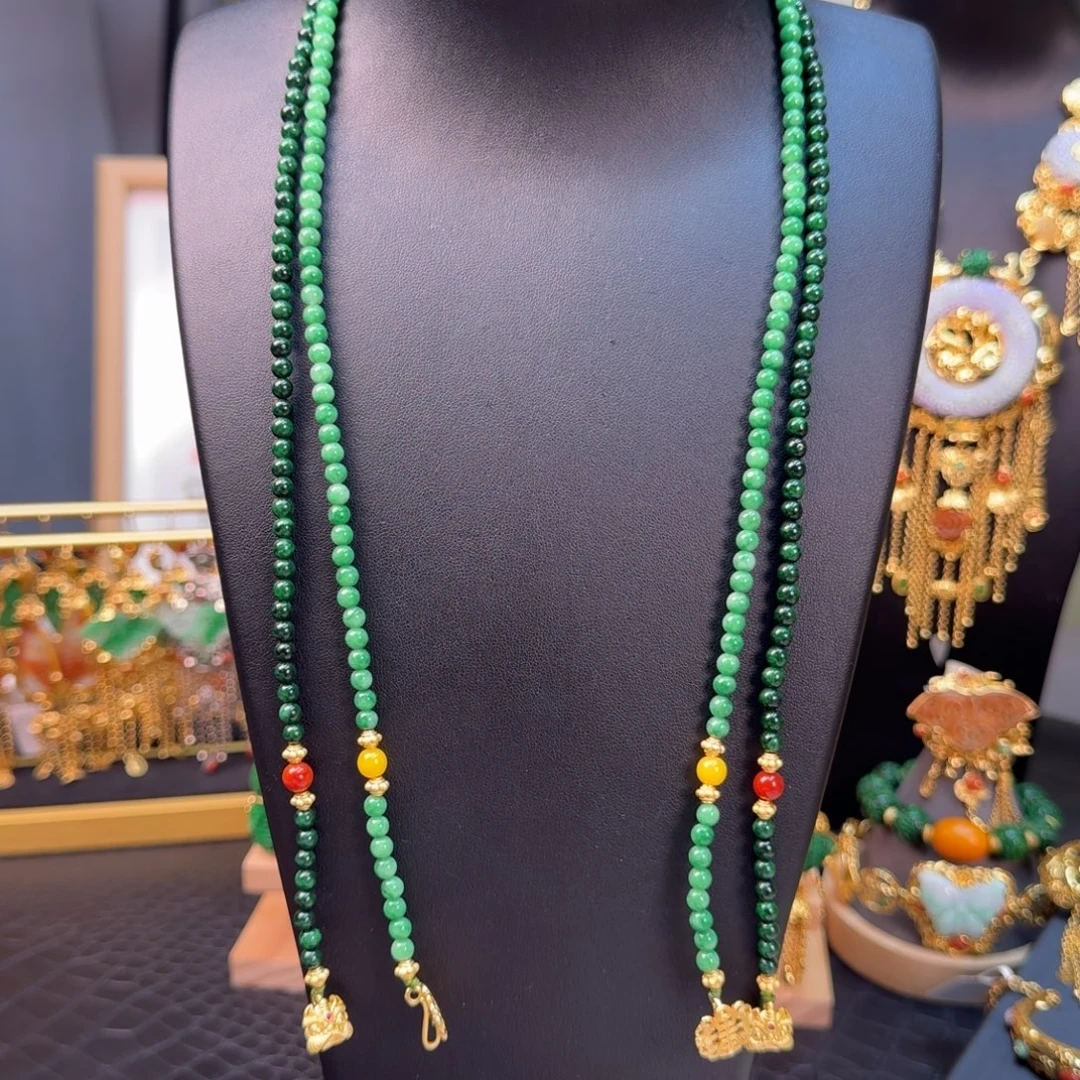 翡翠未镶嵌颈饰4mm万能链 炸价