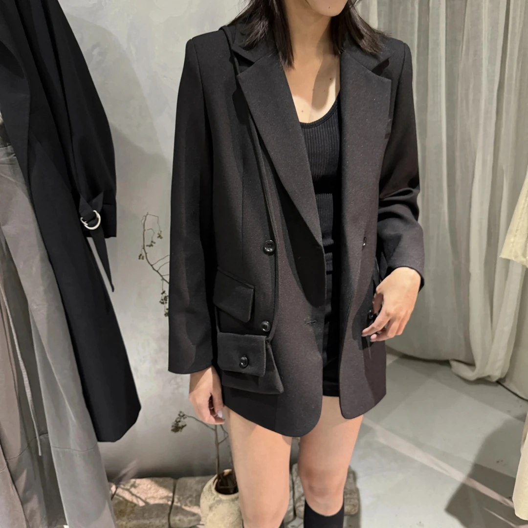 秋冬配包包双排扣西装通勤必备833