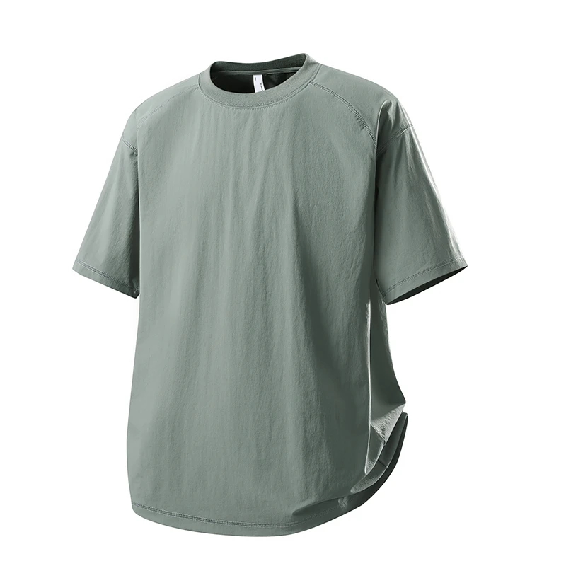 2025夏季纯色简约短袖男士潮流百搭休闲运动宽松亲肤薄款T恤上衣