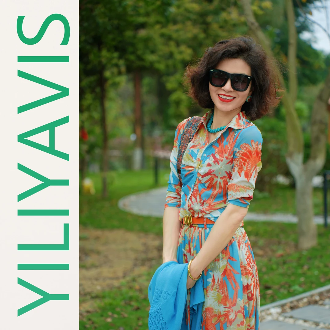 YILIYAVIS/壹里壹外25爆款新款【金皇后衬衫】港风复古时尚弹力衬衫