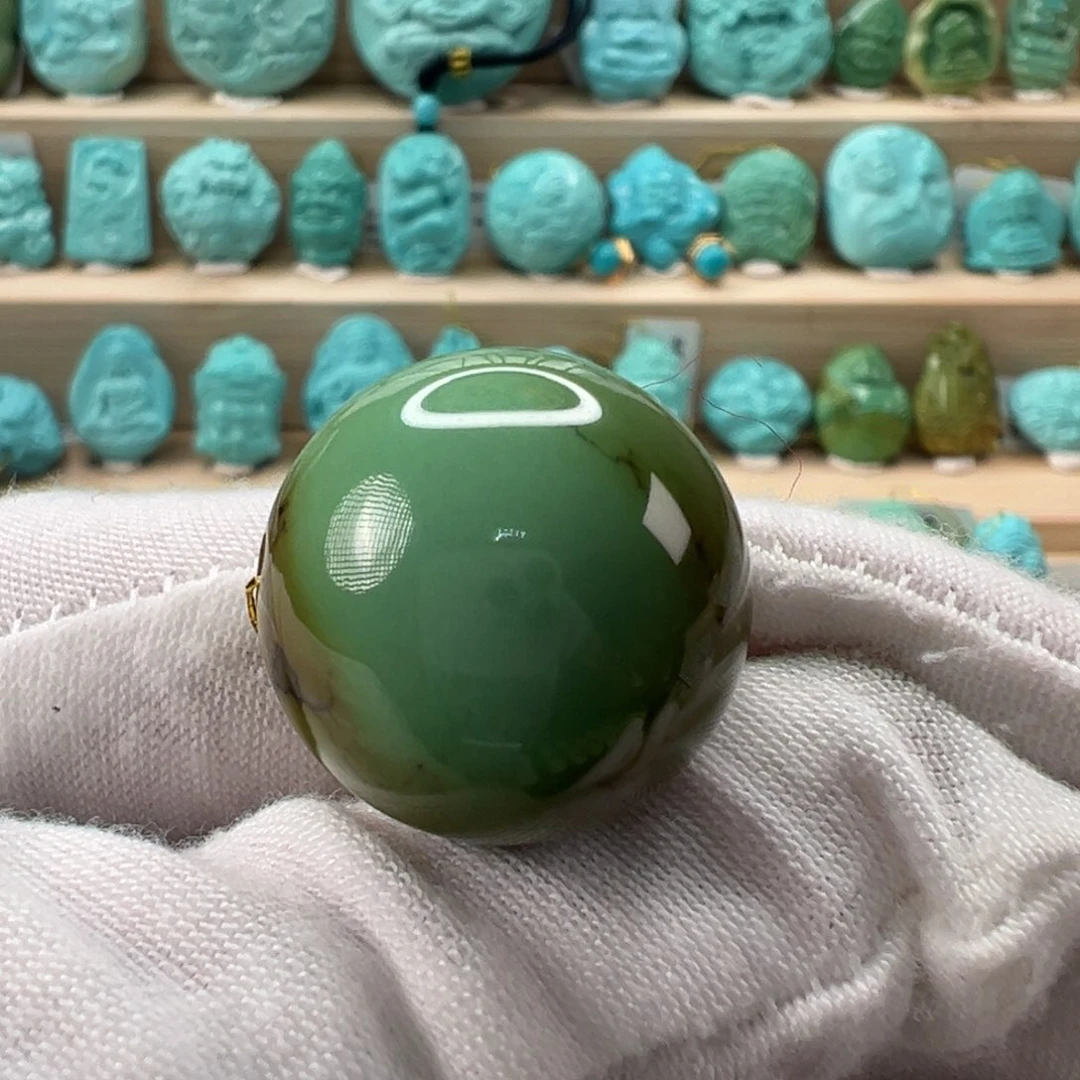 未镶嵌绿松石圆珠21.3mm
