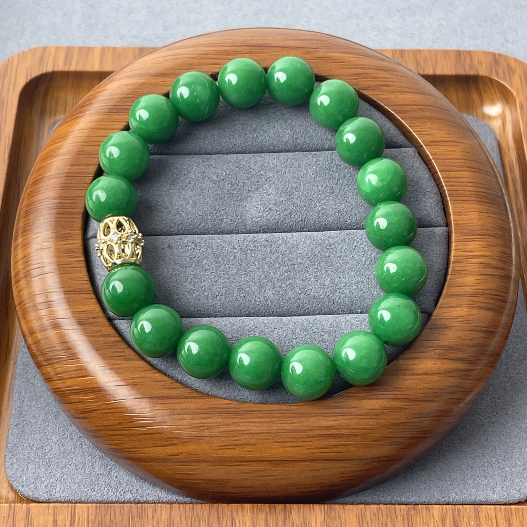 006十毫米翡翠圆珠手链