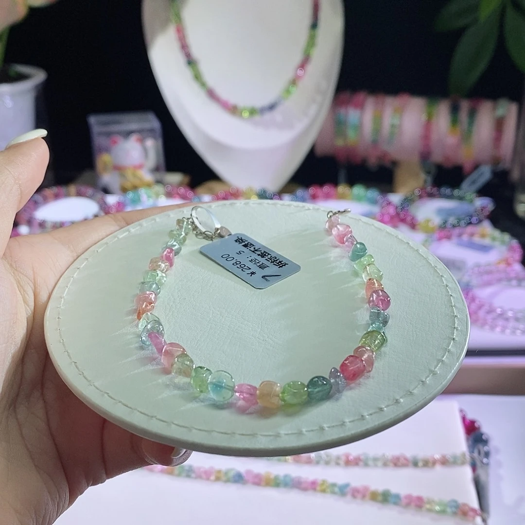 未镶嵌手链碧玺弓****月糖豆