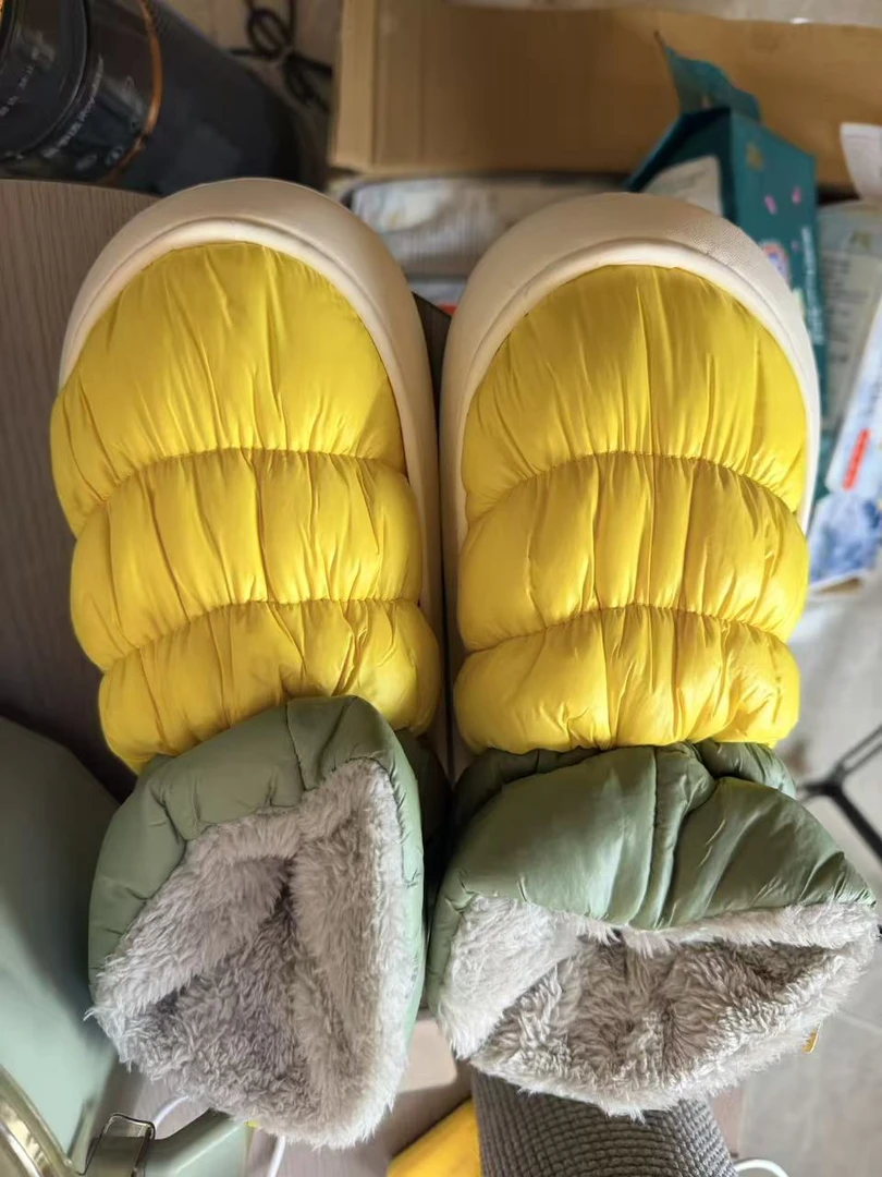 拉萨发货西藏包邮女士冬季外穿时尚防滑加厚加绒百搭棉鞋家居拖鞋