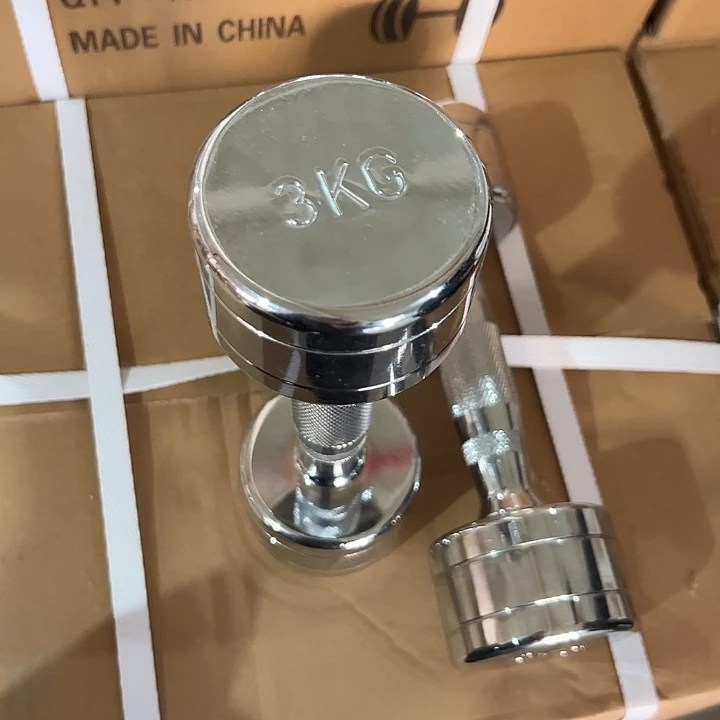 全新电镀纯钢小哑铃3公斤一对