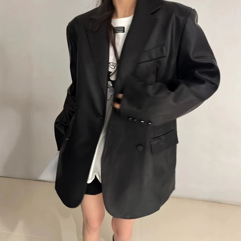 YanJie甄选·私服定制！韩版高级感黑色皮衣外套