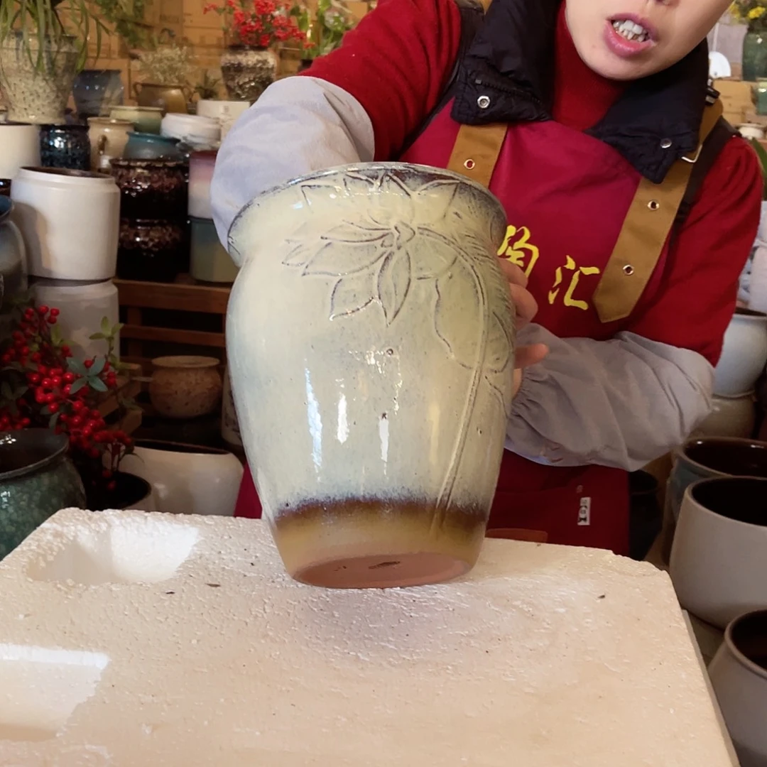 紫砂花盆高度25口径20