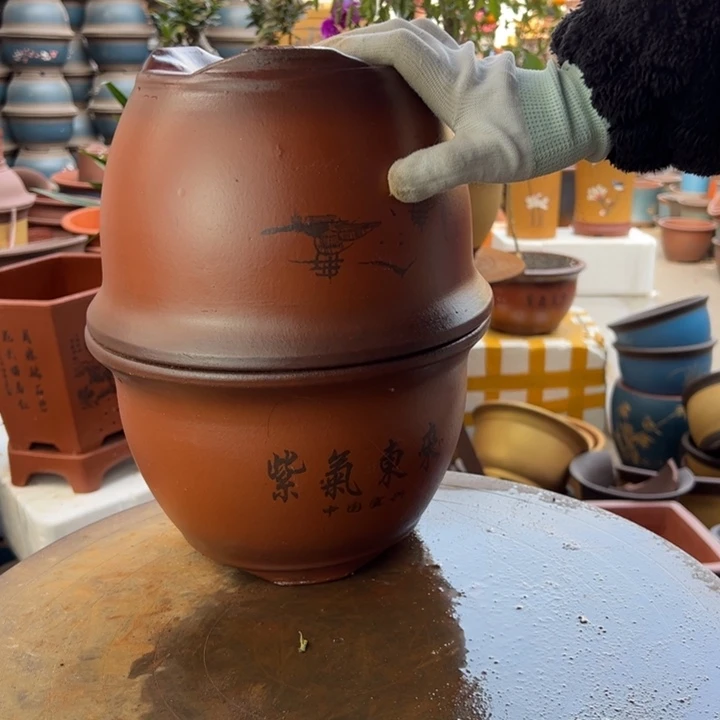 紫砂宜兴紫砂紫气东来25+25