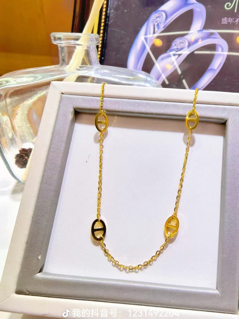 5G足金【福利】 新款猪鼻孔套链 时尚气质项链颈饰 GLL