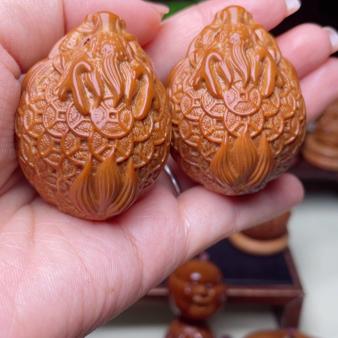 吊坠橄榄核金币龙龟手球3.5