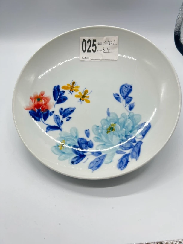 景德镇纯手工手绘釉下五彩菜盘