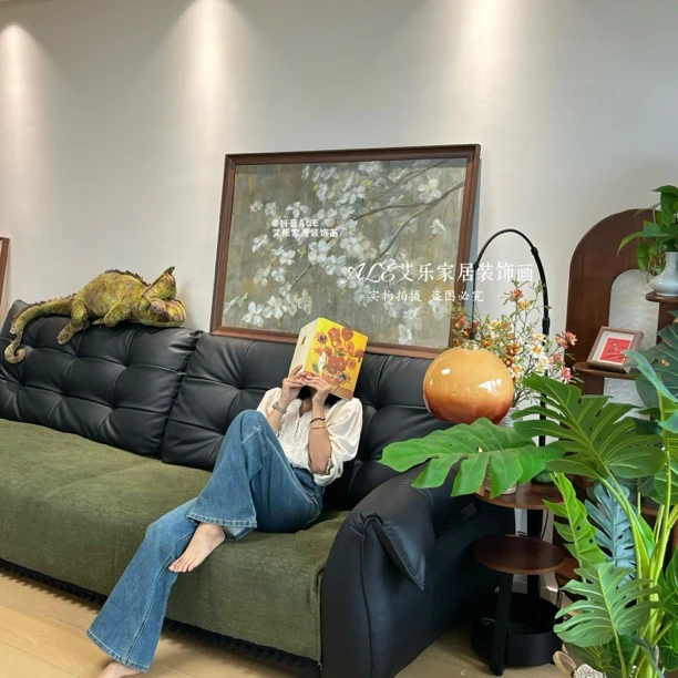 《苹果花》中古风现代复古客厅装饰肌理画美式餐厅玄关卧室软装挂画