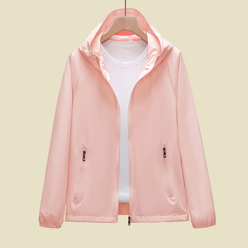 新款外套女短款连帽宽松休闲上衣小个子春秋薄款夹克日常大码外套