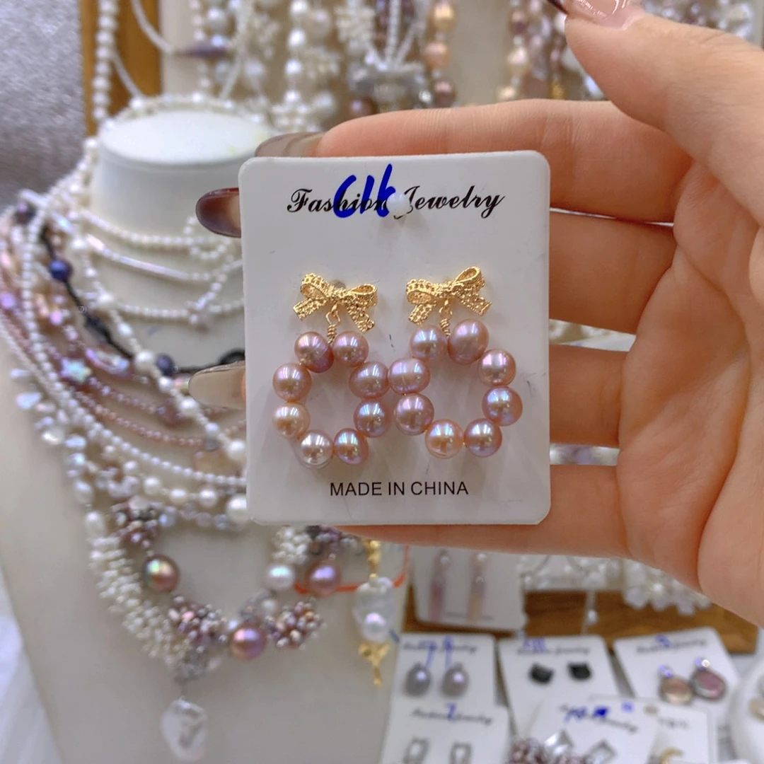 淡水珍珠耳饰银S925镶嵌