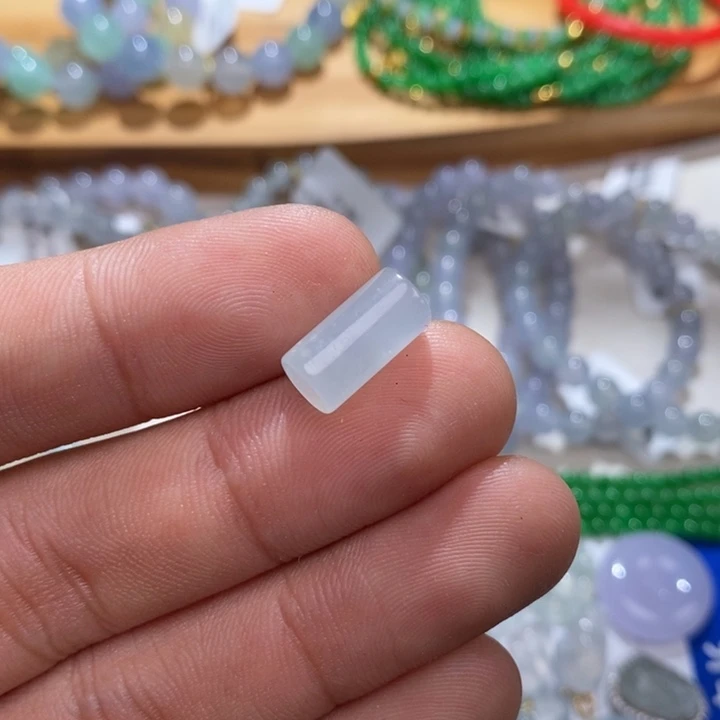 翡翠未镶嵌手链白冰桶珠