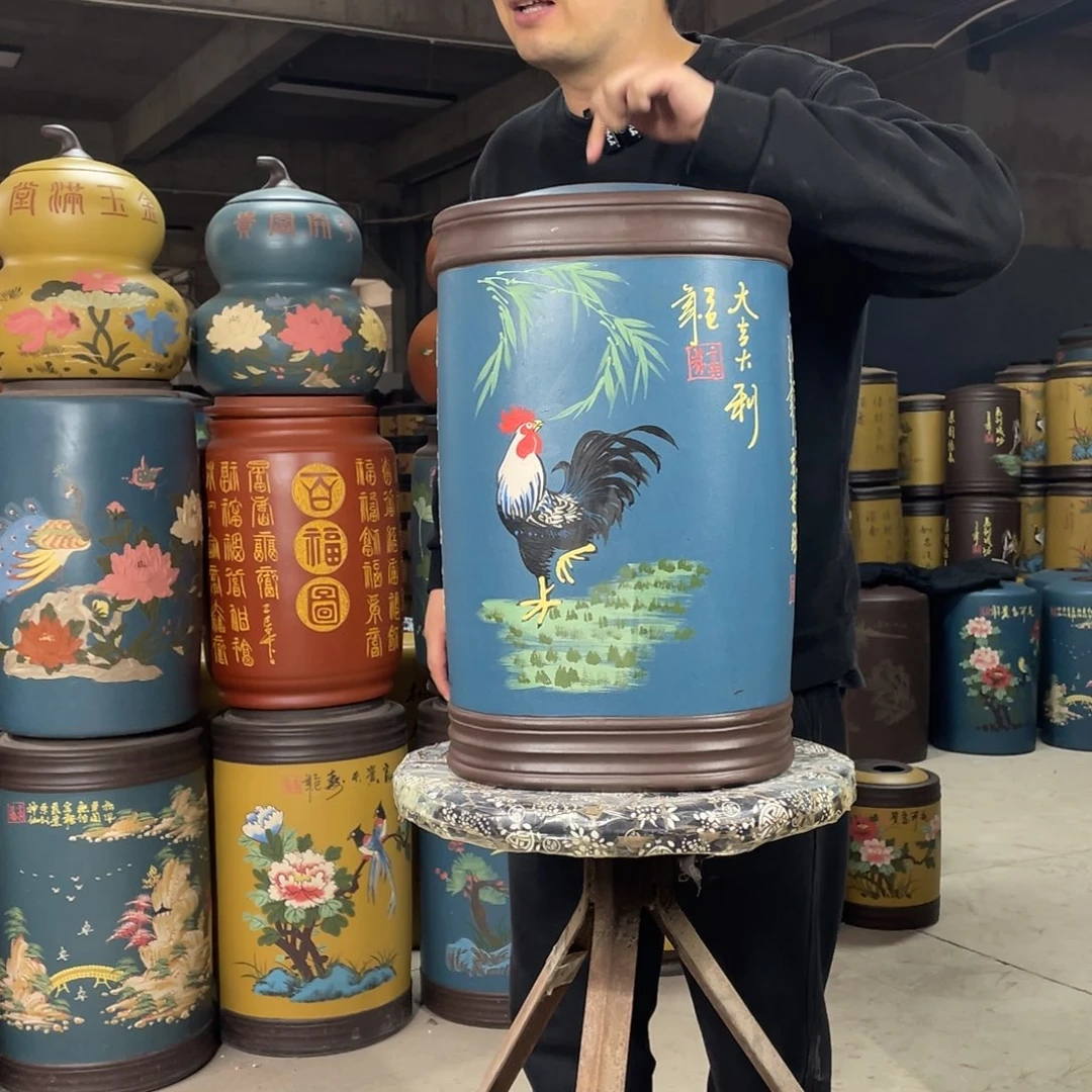 宜兴原矿紫砂茶罐