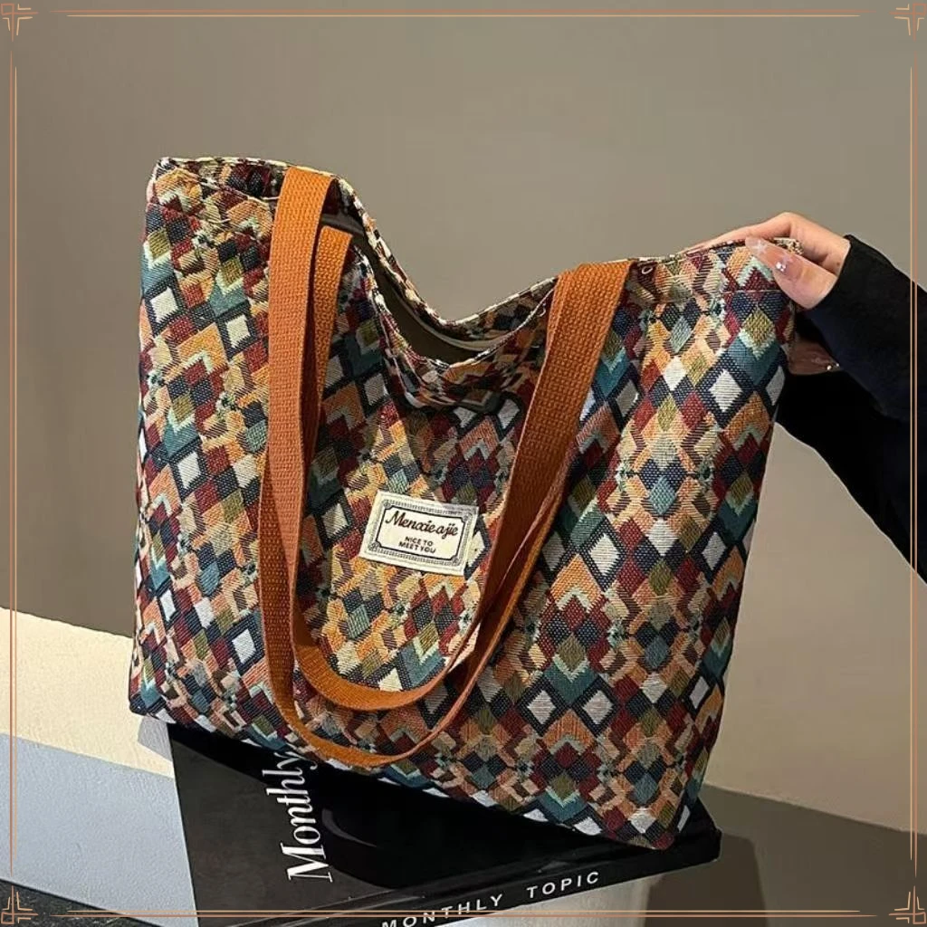 【甜美风格】SCFB大容量手提包包女2025新款ins布包大容量时【悦达】