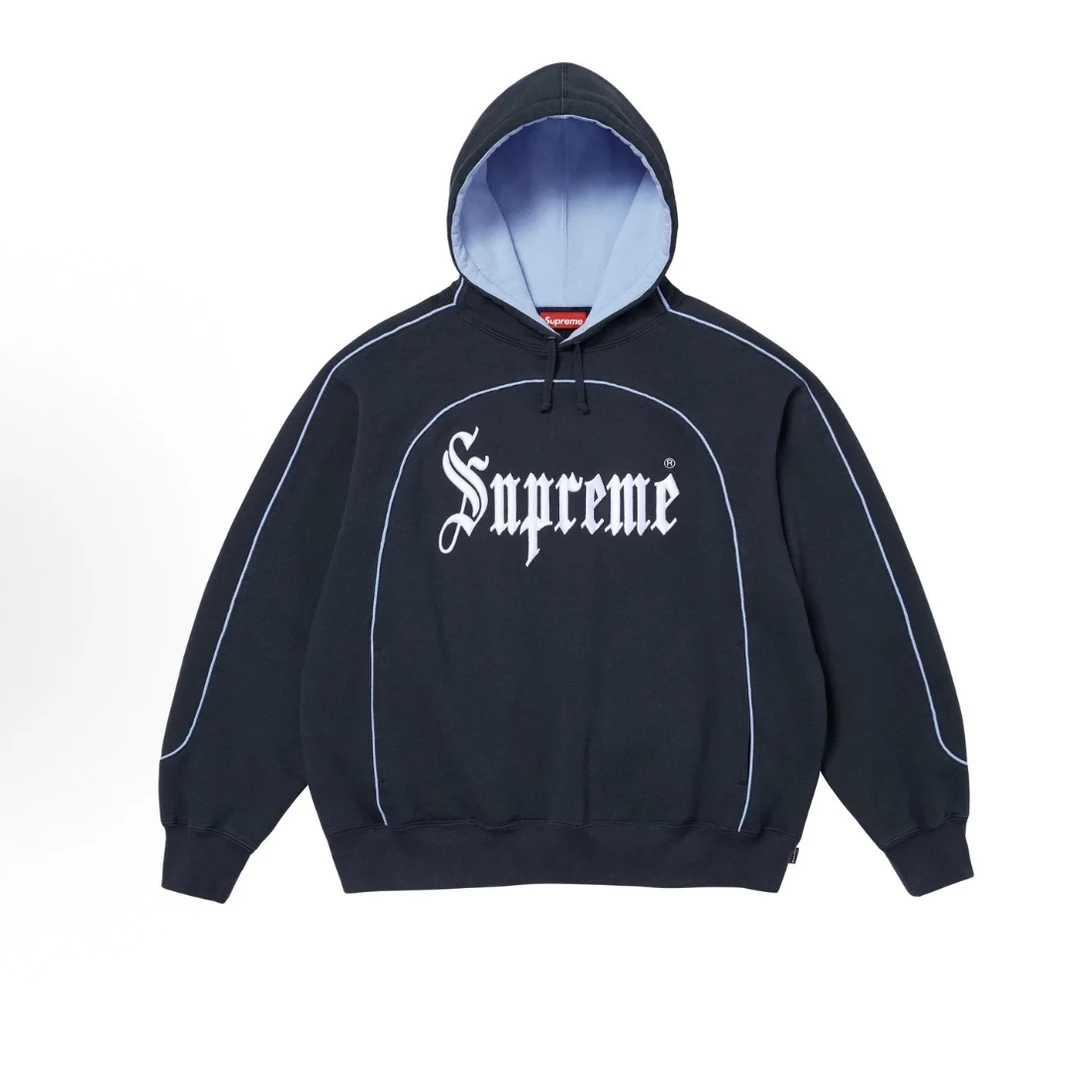 Supreme curve梵文字母套头卫衣