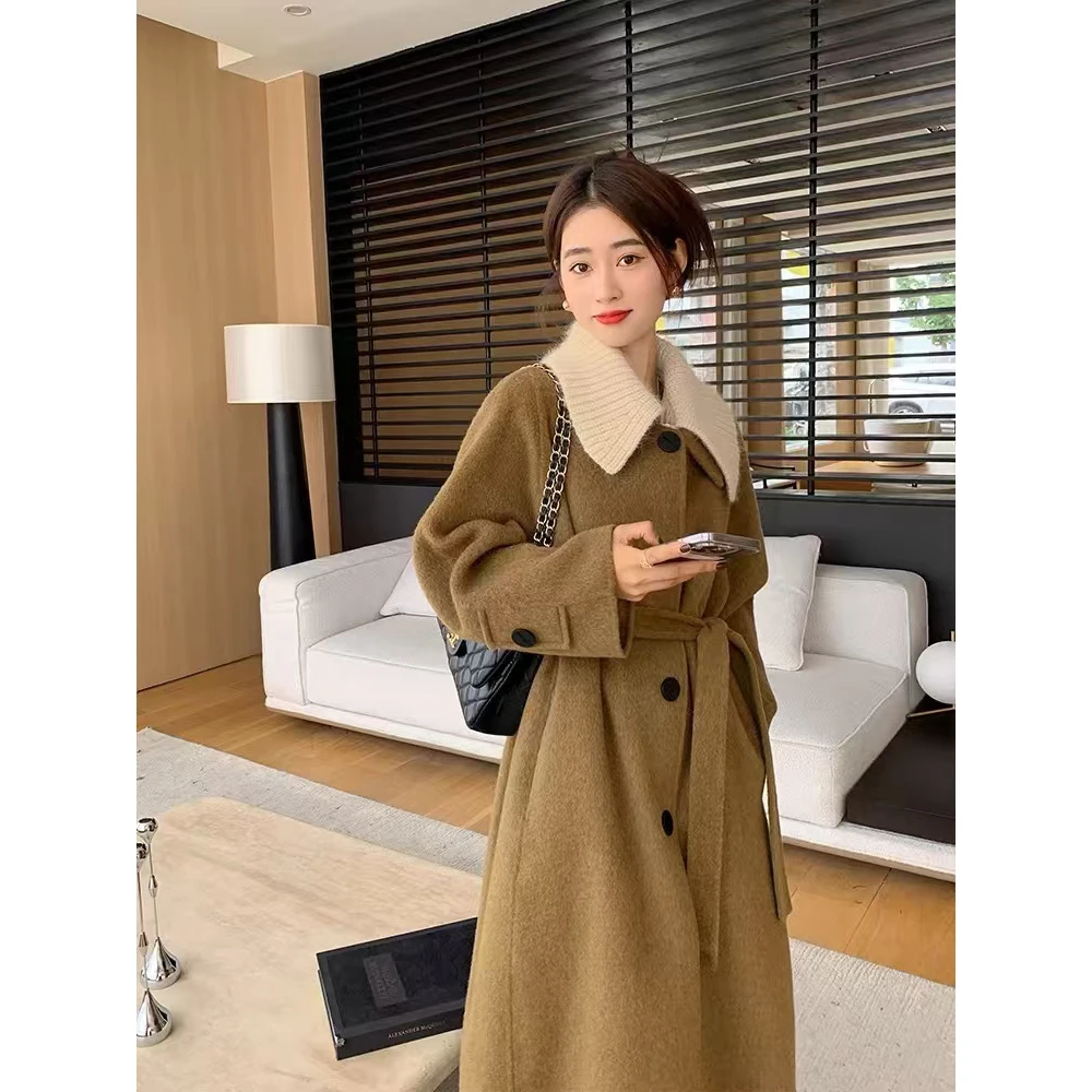 795冬季新款呢子大衣保暖防寒气质中长款高级感小香风外套大衣女