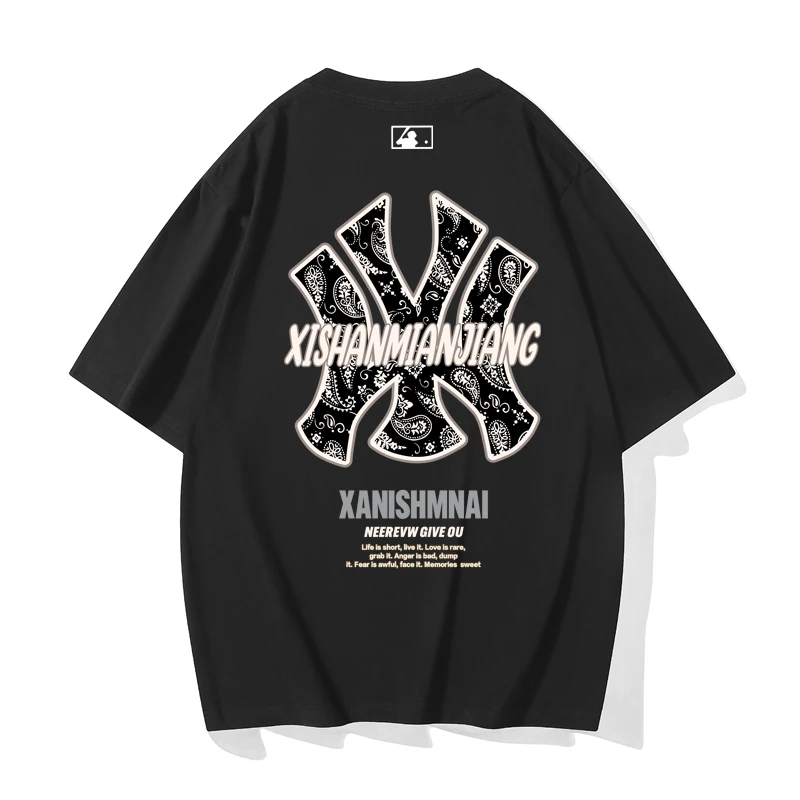 夏季男女重磅T恤美式半袖上衣情侣装潮牌休闲圆领纯棉宽松短袖