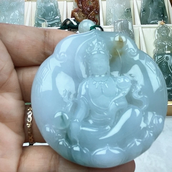 翡翠未镶嵌颈饰天然翡翠A货观音